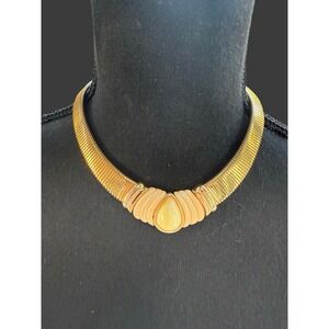 Vintage Napier Gold Tone Collar Necklace Statement Choker Classic